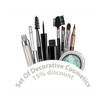 Set of decorative cosmetics. Stockillustratie