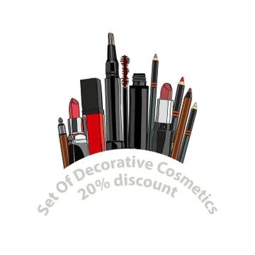 Set of decorative cosmetics. Stock Illustration