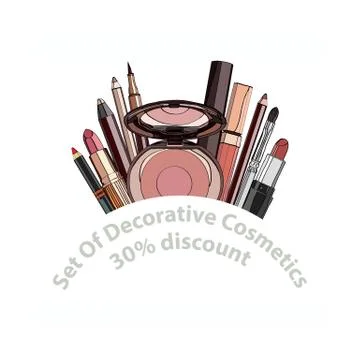 Set of decorative cosmetics. Stock Illustration