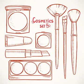 Set with decorative cosmetics Ilustración de archivo