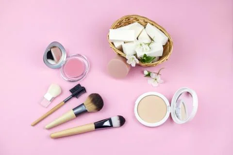 Set of decorative cosmetics for make up. Stock Photos
