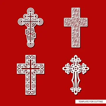 Set of decorative crosses.  Stock Illustration