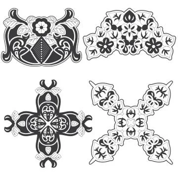 Set of decorative design elements. Stock Illustration