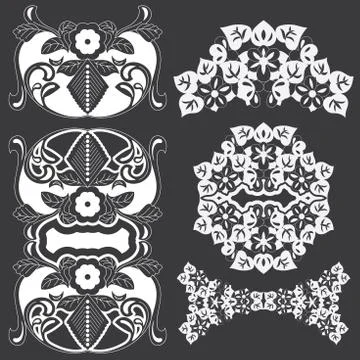 Set of decorative design elements. Stock Illustration