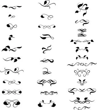 Set of decorative design elements for text Stock Illustration