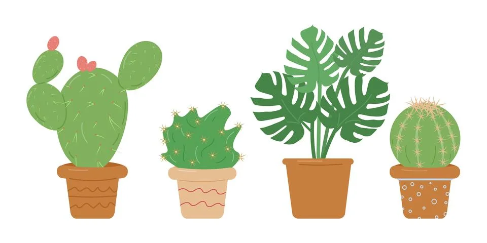 Set of decorative elements for interior design. Stock Illustration