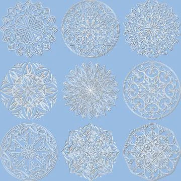 Set of decorative elements mandala Stock Illustration