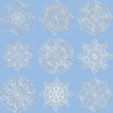 Set of decorative elements mandala Stock Illustration