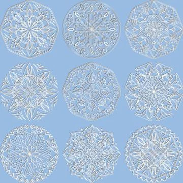 Set of decorative elements mandala Stock Illustration