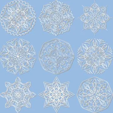 Set of decorative elements mandala Stock Illustration