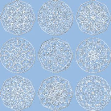 Set of decorative elements mandala Stock Illustration