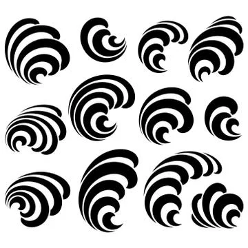 Set of Decorative Floral Curls. Vector Illustration Stock Illustration