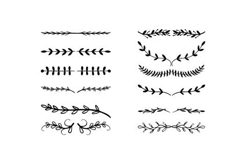 Set of Decorative Floral Divider. Vector illustration. Stock Illustration
