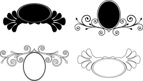 Set decorative Floral frames. Vector illustration Stock Illustration