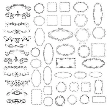 Set of decorative florish frames. イラスト素材