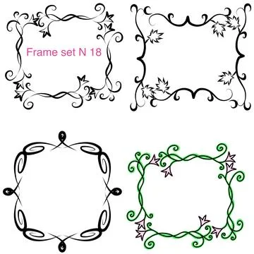 A set of decorative format frames for inserting pictures and text. Stock Illustration
