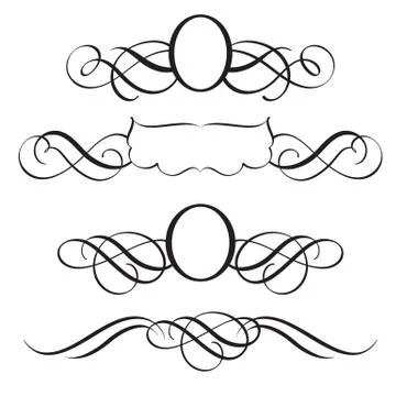 Set of Decorative Frame and Borders Art. Calligraphy lettering Vector Stock-Illustration