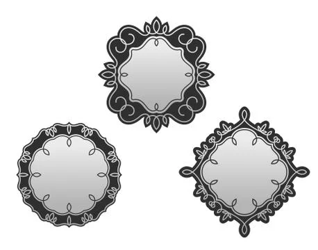 Set of decorative frames and borders Illustrazione stock