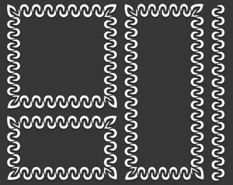 Set of decorative frames in different sizes. Stock Illustration