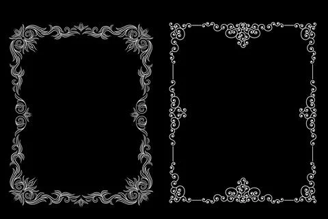 Set of decorative frames Elegant vector element for design in Eastern style.. Stock-Illustration
