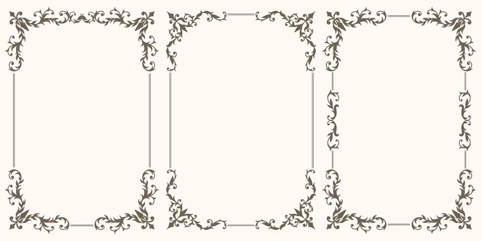 Set of decorative frames Stockillustratie