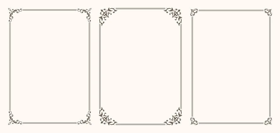 A set of decorative frames Stock Illustration
