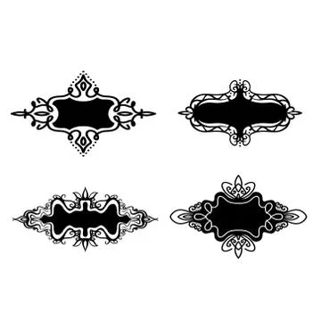 A set of decorative frames in vintage style Stock Illustration