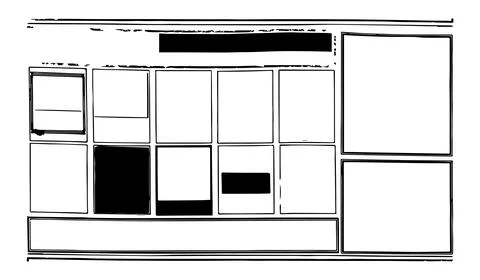 Set of decorative grunge frames, illustration. Stock Illustration