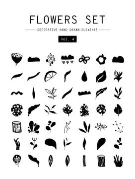 Set decorative hand drawn elements Illustrazione stock
