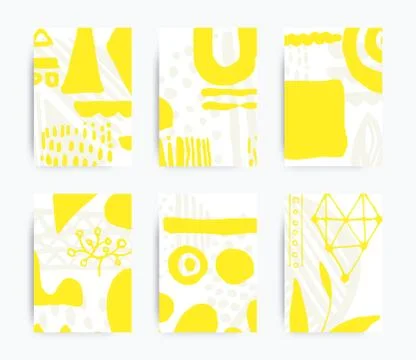 Set of decorative handmade backgrounds Illustrazione stock