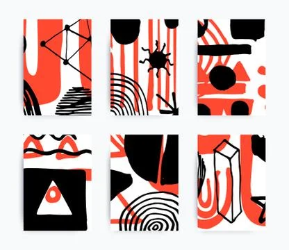 Set of decorative handmade backgrounds Stock Illustration