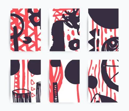 Set of decorative handmade backgrounds Stock Illustration