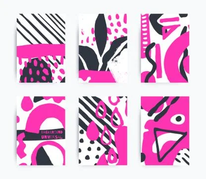 Set of decorative handmade backgrounds Stock Illustration