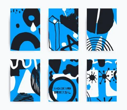 Set of decorative handmade backgrounds Stock Illustration