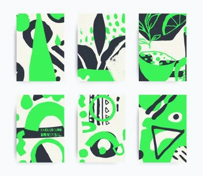 Set of decorative handmade backgrounds Stock Illustration