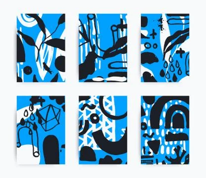 Set of decorative handmade backgrounds Stock Illustration