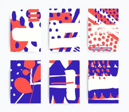 Set of decorative handmade backgrounds Stock Illustration