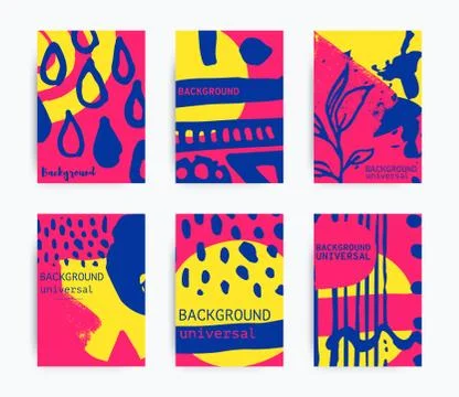 Set of decorative handmade backgrounds Stock Illustration