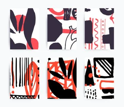 Set of decorative handmade backgrounds Stock Illustration