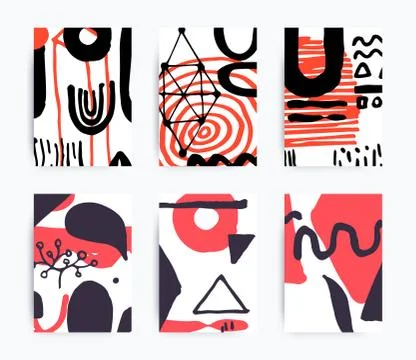 Set of decorative handmade backgrounds 스톡 일러스트