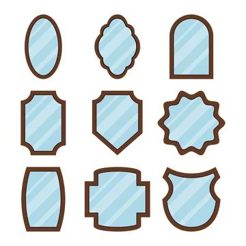 Set of Decorative Mirrors Vector Illustration Stock Illustration