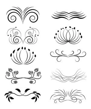 Set of decorative ornaments vector, design elements Illustrazione stock