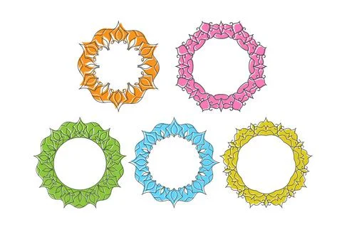Set of decorative patterned doodle-style frames for photos Stock Illustration