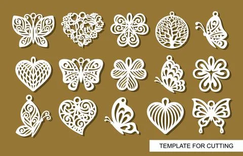 Set of decorative pendants.  Stock Illustration