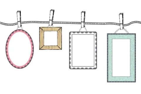 Set of decorative picture frames Stock Illustration
