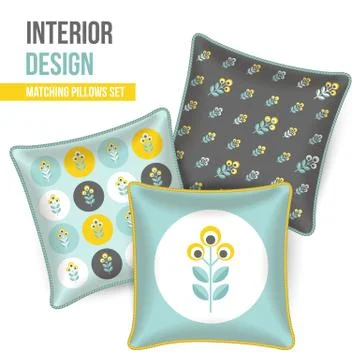 Set of decorative pillow Stock Illustration
