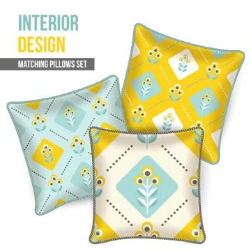 Set of decorative pillow Stock Illustration