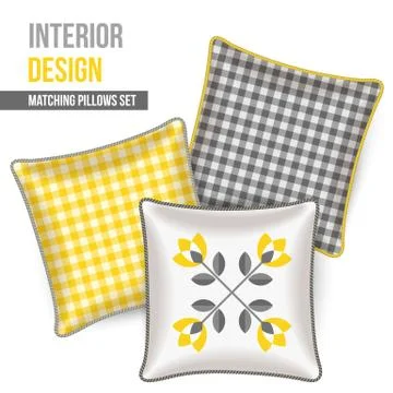 Set of decorative pillow Stock Illustration