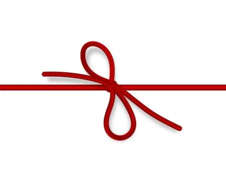 Set of decorative platinum string bow with horizontal thin rope isolated on w Stock Illustration