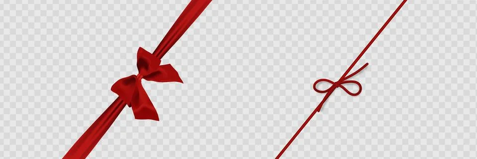 Set of decorative platinum string bow with horizontal thin rope isolated on w 库存插图